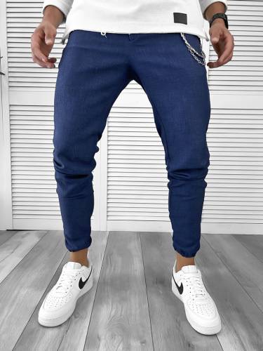Pantaloni barbati casual albastri 11954 SD