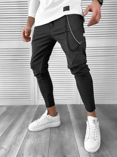 Pantaloni barbati casual gri inchis 10053 P18-32