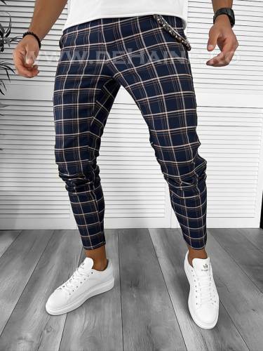 Pantaloni barbati casual regular fit bleumarin B7941 12-3 E