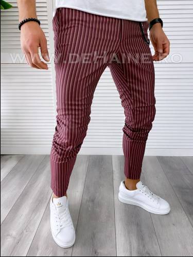 Pantaloni barbati casual regular fit grena B1749 7-5 E