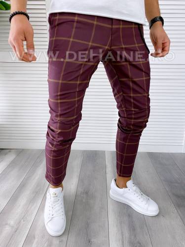 Pantaloni barbati casual regular fit grena B1761 251-1 e