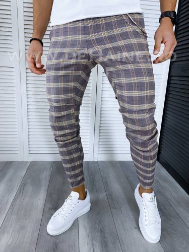 Pantaloni barbati casual regular fit in carouri B1553 13-4 E/B6-51