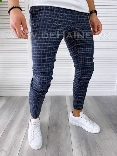 Pantaloni barbati casual regular fit in carouri B1732 21-3 E ~