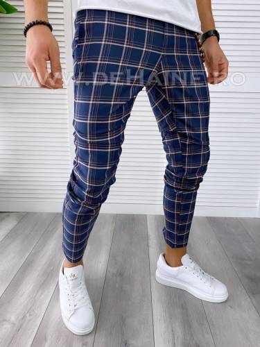 Pantaloni barbati casual regular fit in carouri B1779 F3-5 12-3 E