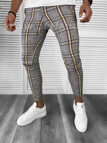 Pantaloni barbati casual regular fit in carouri B7885 B5-22