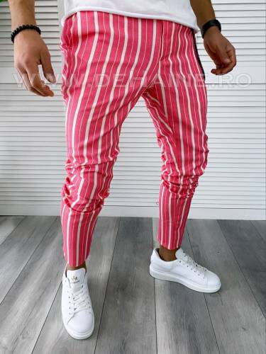 Pantaloni barbati casual regular fit in dungi B1742 14-5 E