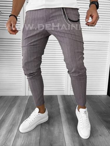 Pantaloni barbati casual regular fit in dungi B7888 F3-323