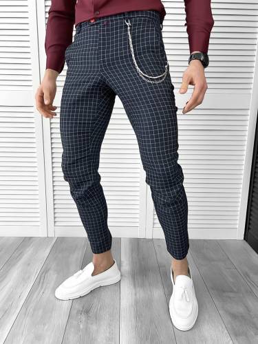 Pantaloni barbati eleganti in carouri 10403 F2-51