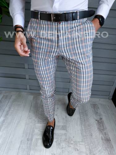 Pantaloni barbati eleganti in carouri A4960 F3-53 E