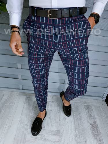 Pantaloni barbati eleganti in carouri B1562 B6-323