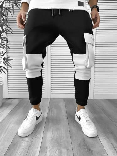 Pantaloni de trening negri conici K211