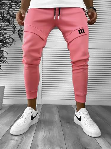 Pantaloni de trening roz conici 12259 D11-1